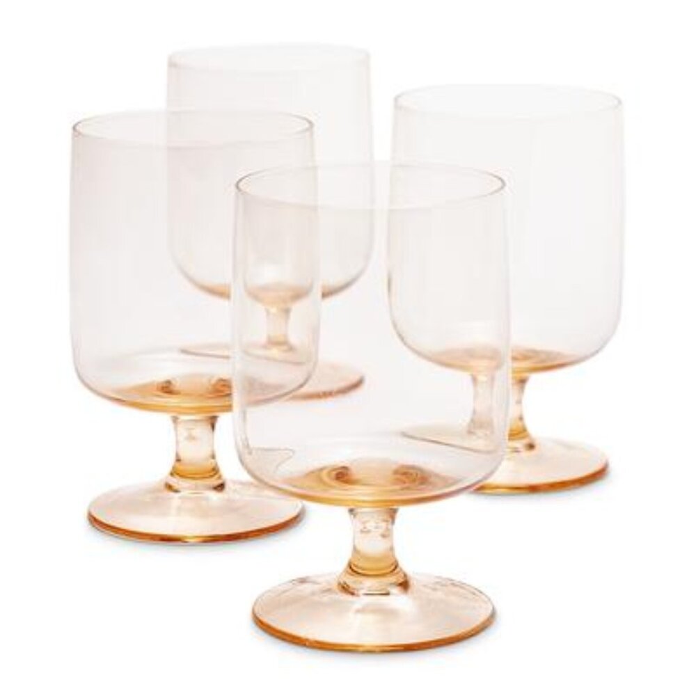 Oake Stackable Short Stem Wine Glasses, Set of 4, Created for Macy's - Amber